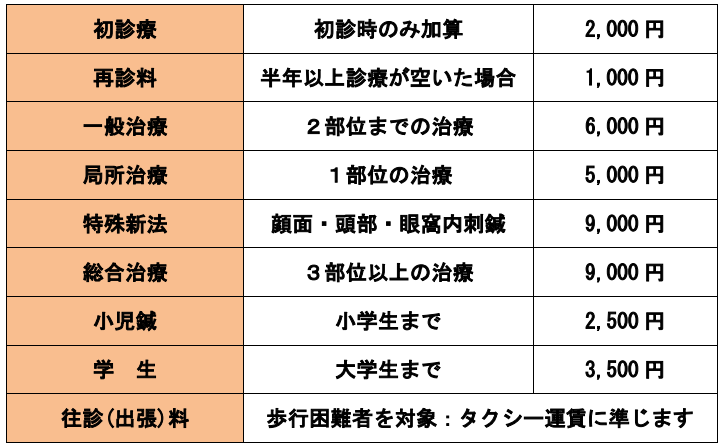 鍼灸治療費